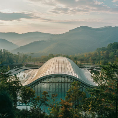 Пространственная структура с элегантным дизайном для центральных парков и неформальных объектов Прочные и универсальные стальные здания