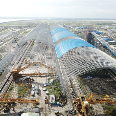Рамки космоса стабильности Q235 стальные составляют здание 100-300m для хранения угля